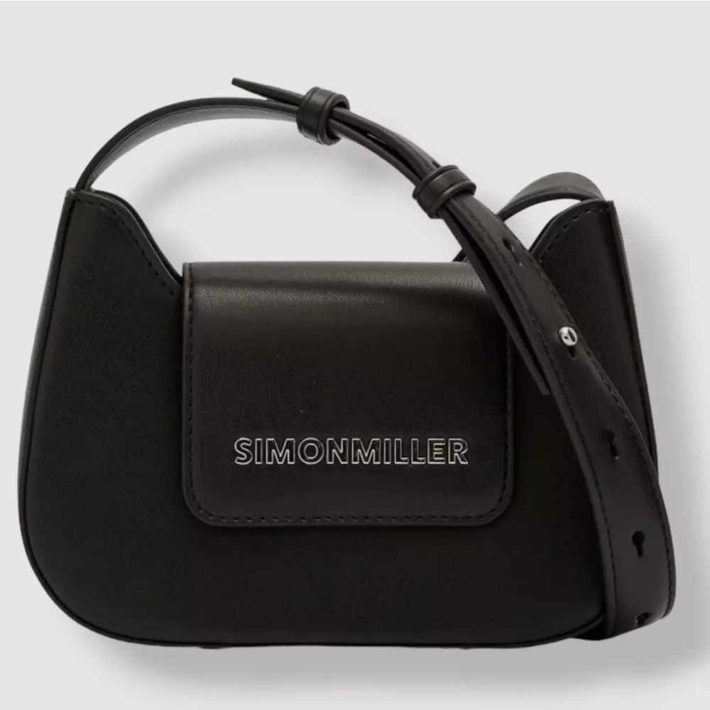 Simon Miller Women’s Mini Retro Faux Leather XBODY Bag. Black.